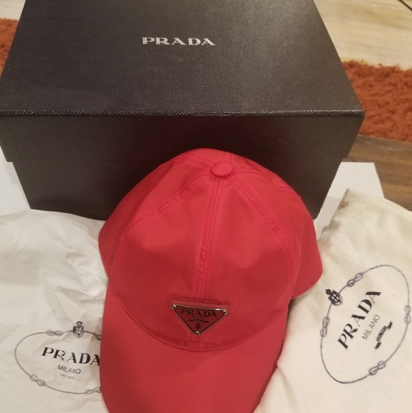 Prada Accessories - Prada authentic baseball nylon red cap unisex size medium